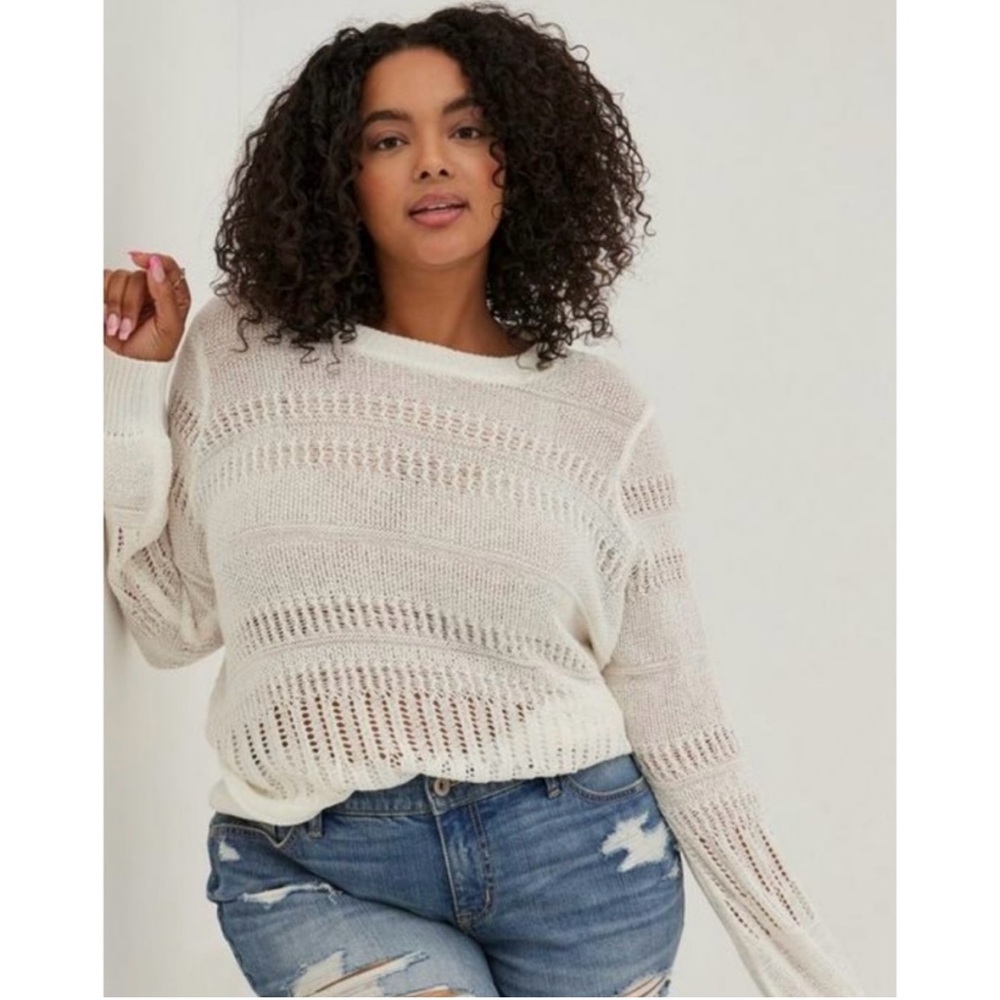 Torrid White Knit Sweater